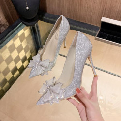 Rhinestone Bow Tie High Heels.